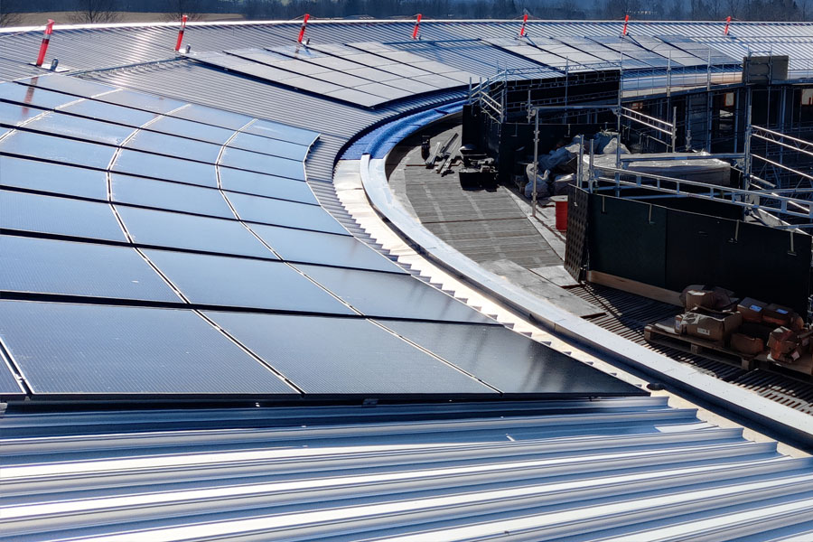 PG-55 on curved roof